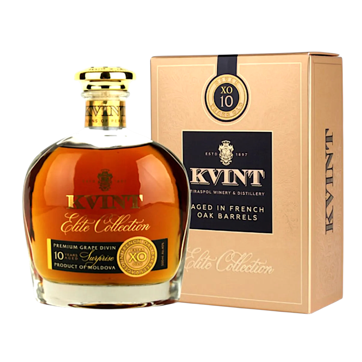 Coniac - Divin Kvint Elite Surprise 10 Ani 0.5L 40% alc. - Magazin