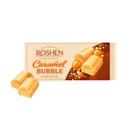 Ciocolata Aerata alba caramel 80g Roshen