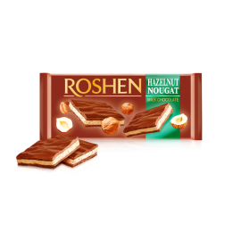 Ciocolata cu nuga de alune 90g Roshen